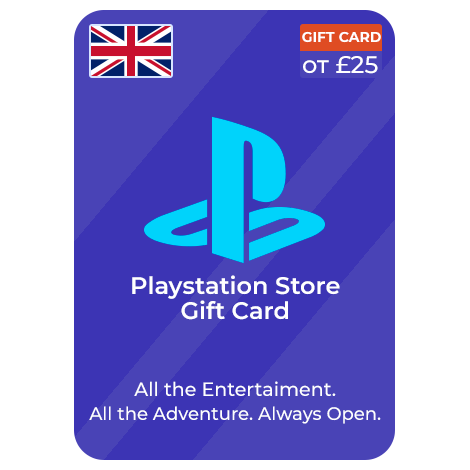 Playstation Store подарочная карта для Великобритании от 25 Фунтов