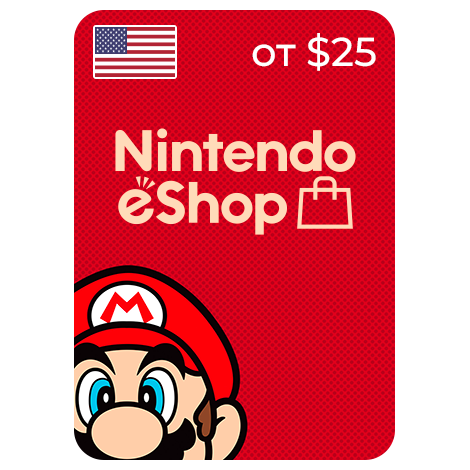 Nintendo eShop подарочная карта для США от 25 Долларов