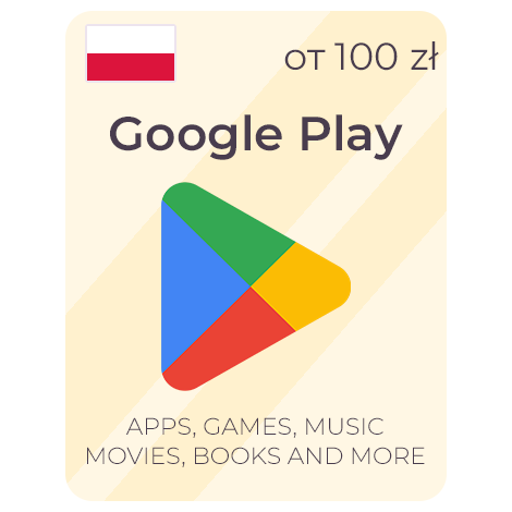 Google Play промокод для Польши от 100 Злотых